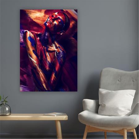 Imagem de Quadro 100x70cm Mulher Colorida Abstrato Canvas