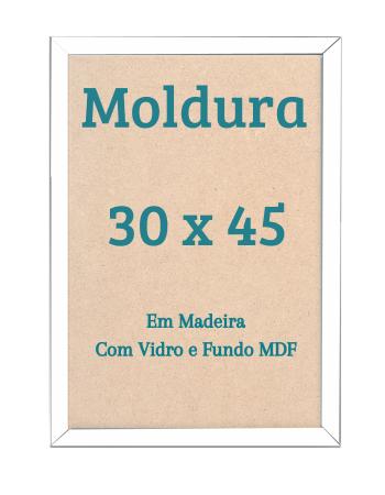 Imagem de Quadro 30x45 Para Parede Com Vidro ou Moldura 45x30 Madeira Laqueada