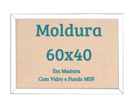 Imagem de Quadro 60x40 Com Vidro E Moldura Com Madeira Laqueada 40x60