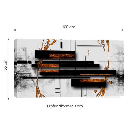 Imagem de Quadro Abstrato Preto e Branco 55x100cm