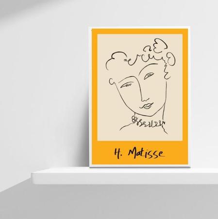 Imagem de Quadro Amarelo Mulher Matisse 24x18cm - Vidro, Moldura Preta