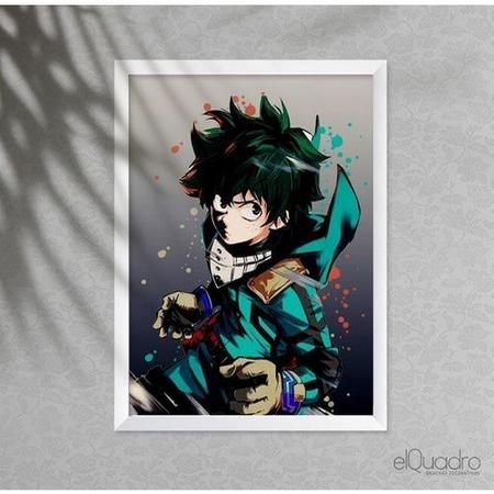 Quadro Anime Boku No Hero Academia C/ Moldura E Vidro A4