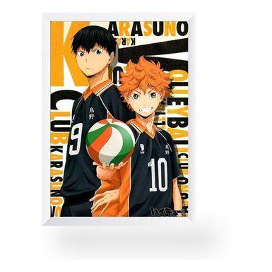 Quadro Anime Haikyuu!! - A4 C/ Moldura E Vidro