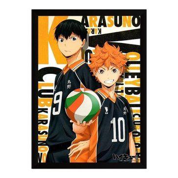 Quadro Anime Haikyuu!! - A4 C/ Moldura E Vidro