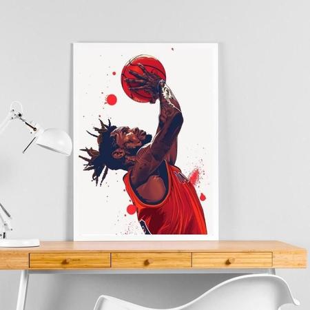 Imagem de Quadro Arte Jogador De Basquete 45X34Cm - Com Vidro