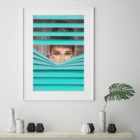 Quadro Audrey Hepburn - Persiana - 60X48Cm - Quadros On-Line Imagem de Quadro Audrey Hepburn - Persiana - 60X48Cm