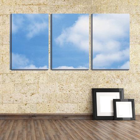 Imagem de Quadro canvas 30x66 nuvens no céu azul