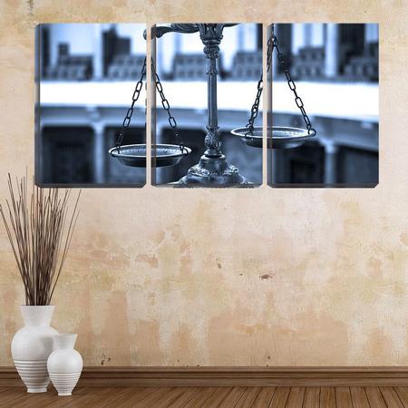 Imagem de Quadro canvas 45x96 balança da justiça no tribunal