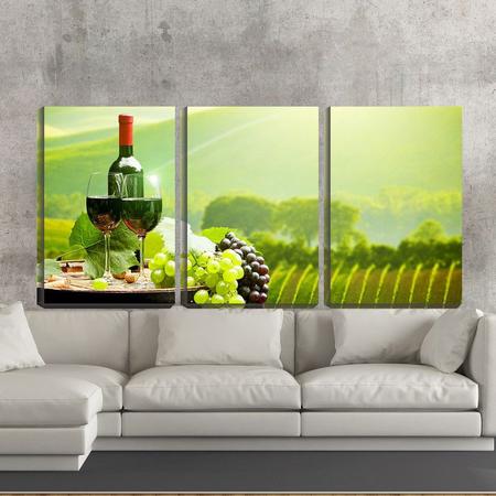 Quadro canvas 45x96 barril na rua e cachos de uva - Crie Life Imagem de Quadro canvas 45x96 barril na rua e cachos de uva