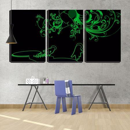 Quadro canvas 55x110 dj neon fundo preto - Crie Life Imagem de Quadro canvas 55x110 dj neon fundo preto