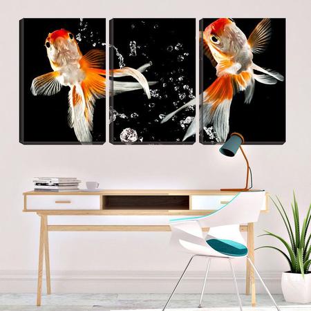 Imagem de Quadro canvas 55x110 dois peixes ornamentais