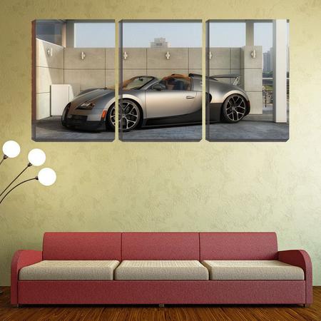 Imagem de Quadro canvas 68x126 carro super esportivo prata