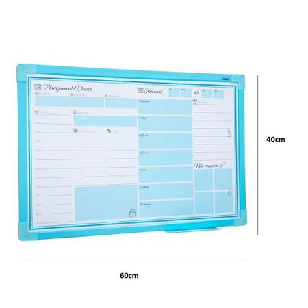 Quadro Branco Para Planejamento Semanal Planner 60x40cm Stalo