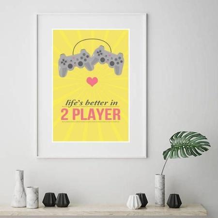 Imagem de Quadro Casal Gamer - 60X48Cm