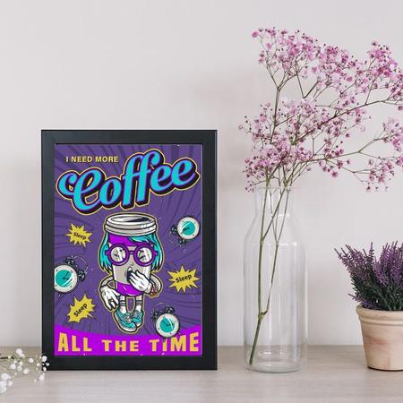 Imagem de Quadro Coffee All The Time 45x34cm - com vidro