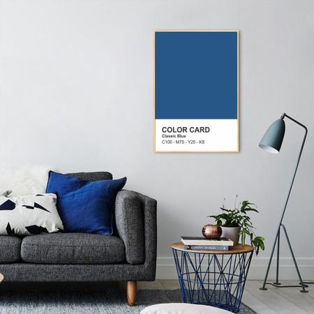 Imagem de Quadro Color Card Classic Blue 60x43 Filete Marfim Moldura Filete, Marfim