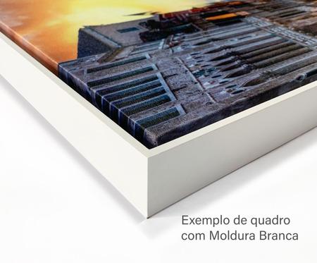 Quadro com Moldura Decorativo Para Sala Quarto Hall Floral Dourado Azul Arte Moderna - Ruart Imagem de Quadro com Moldura Decorativo Para Sala Quarto Hall Floral Dourado Azul Arte Moderna
