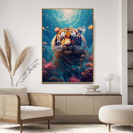 Tela Quadro Decorativo sala Tigre Paisagem 100x50 - Império do Quadro -  Quadro Decorativo - Magazine Luiza