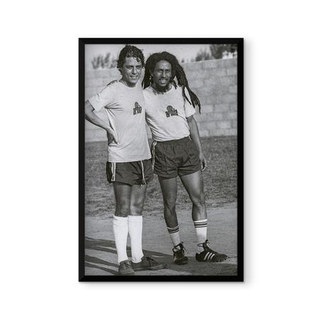 Imagem de Quadro Com Vidro Futebol Chico Buarque e Bob Marley Sala Quarto Escritório