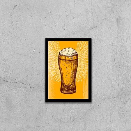 Imagem de Quadro Copo de Cerveja Com Asas 45x34cm - com vidro