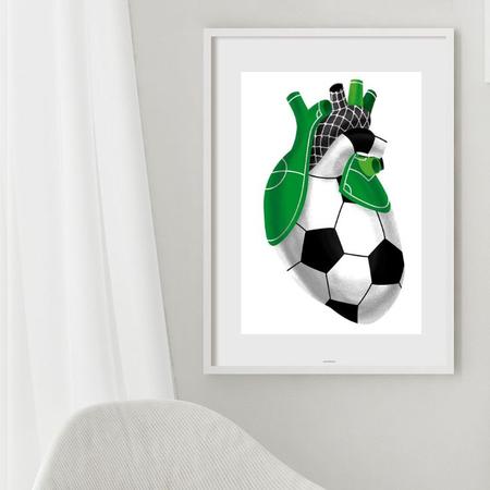 Imagem de Quadro Coração de Futebol - 60x48cm