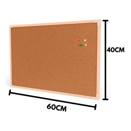 Imagem de Quadro de aviso cortiça Mural Madeira Neo 60x40 Cm Stalo