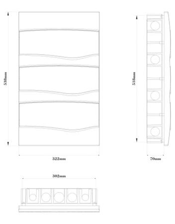 Quadro de Distribuição de Embutir 36 DIN ou 24 NEMA Tramontina com Porta Transparente Imagem de Quadro de Distribuição de Embutir 36 DIN ou 24 NEMA Tramontina com Porta Transparente