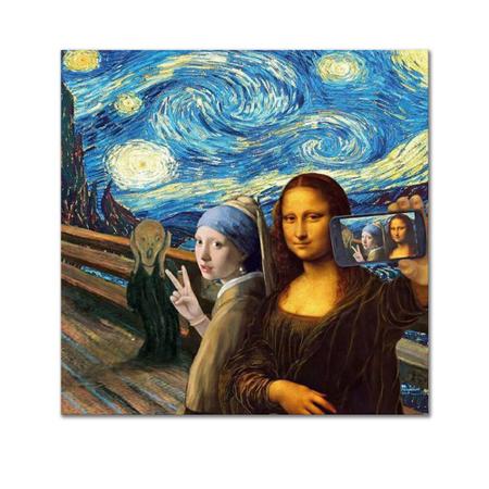 Imagem de Quadro Deativo Pinturas Famosas Tirando Selfie