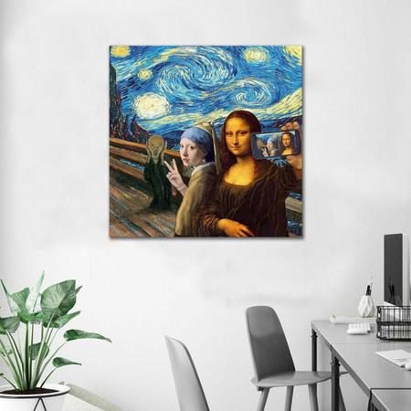 Imagem de Quadro Deativo Pinturas Famosas Tirando Selfie