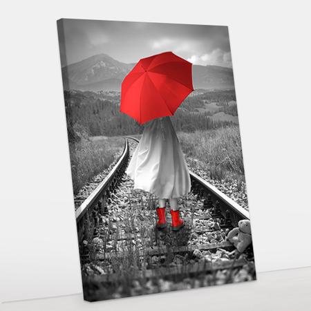 Imagem de Quadro Decorativa Guarda-Chuva Vermelho Canvas 50x70 - Foto Paulista