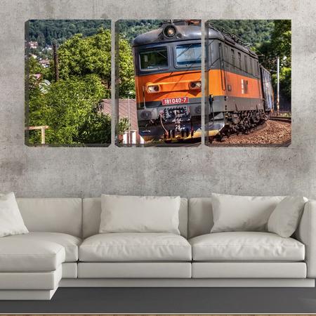 Imagem de Quadro Decorativo 30x66 trem antigo nos trilhos