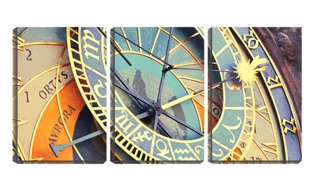 Imagem de Quadro Decorativo 45x96 relógio astrológico antigo