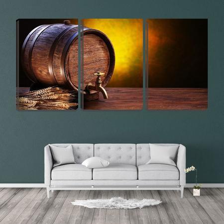 Imagem de Quadro Decorativo 55x110 pequeno barril de vinho