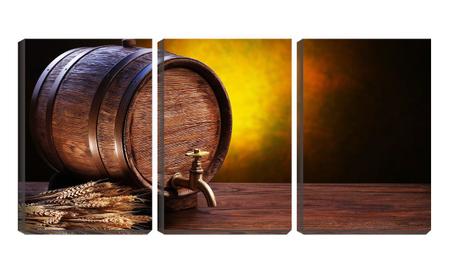 Imagem de Quadro Decorativo 55x110 pequeno barril de vinho