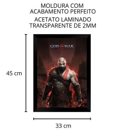 Quadro Decorativo God Of War 3 com Moldura A3