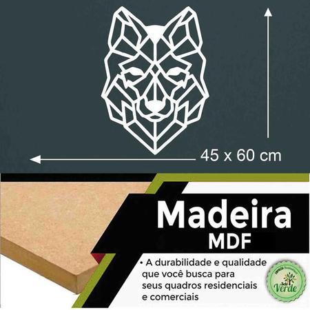 Imagem de Quadro Decorativo Adorno Lobo 3Mm Vazado - Mdf