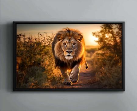 Imagem de Quadro Decorativo Animais Leão  Salas Tela Canvas Premium GG2