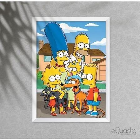 Quadro Decorativo Anime Os Simpsons c/ Moldura E Vidro A3 em