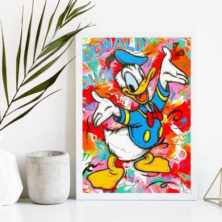 Imagem de Quadro Decorativo Arte Grafite Pato Donald 24x18cm