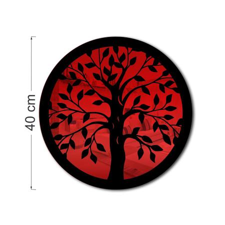 Imagem de Quadro Decorativo Árvore da Vida Vermelho Espelhado em MDF