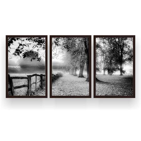 Quadro Decorativo Árvores Folhagem 3P 124x60 Sala Quarto - Império dos Quadros Imagem de Quadro Decorativo Árvores Folhagem 3P 124x60 Sala Quarto