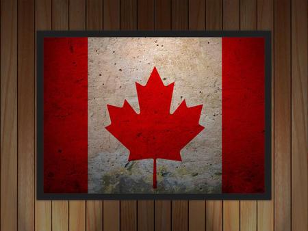 Imagem de Quadro Decorativo Bandeira Do Canadá Com Moldura Decorações Interiores