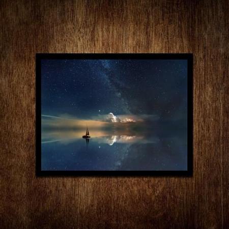 Imagem de Quadro Decorativo Barco A Deriva- Céu Estrelado 24X18Cm