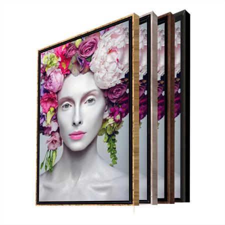 Imagem de Quadro Decorativo Beautiful Flower Queen com Moldura Prata 100x70