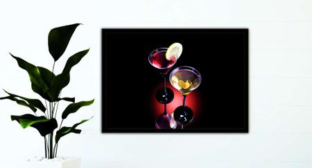 Imagem de Quadro Decorativo Bebidas Drink Coquetel Taça Pub Bares Lanchonetes Com Moldura RC031