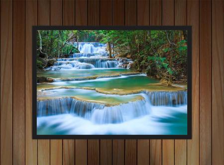 Imagem de Quadro Decorativo Cachoeira Paisagem Natureza Decorações Com Moldura G11