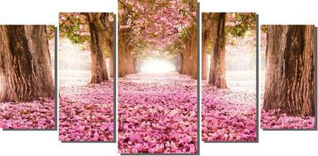 Quadro decorativo caminho com ipê rosa florido - Quadros Decorativos Imagem de Quadro decorativo caminho com ipê rosa florido