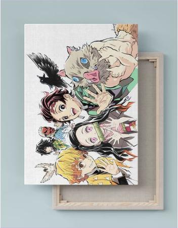 Tanjiro nezuko zenitsu inosuke demon slayer poster quadro de madeira lona  parede arte decoração cópias dormitório