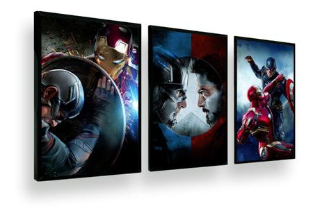 Quadro Decorativo Coleção Vingadores Guerra Civil Classico - Quadros A+ Imagem de Quadro Decorativo Coleção Vingadores Guerra Civil Classico
