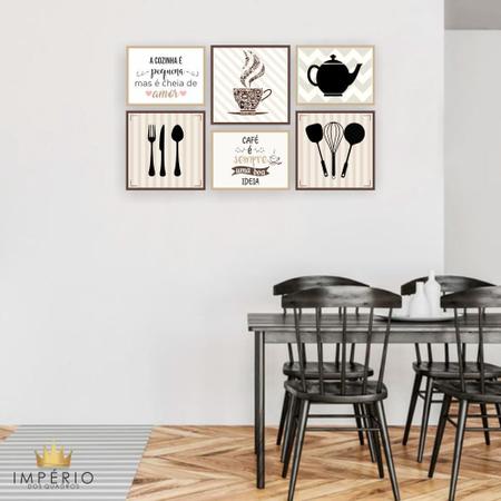 Quadro Decorativo Cozinha Composição 64x37 6pc - Império Imagem de Quadro Decorativo Cozinha Composição 64x37 6pc